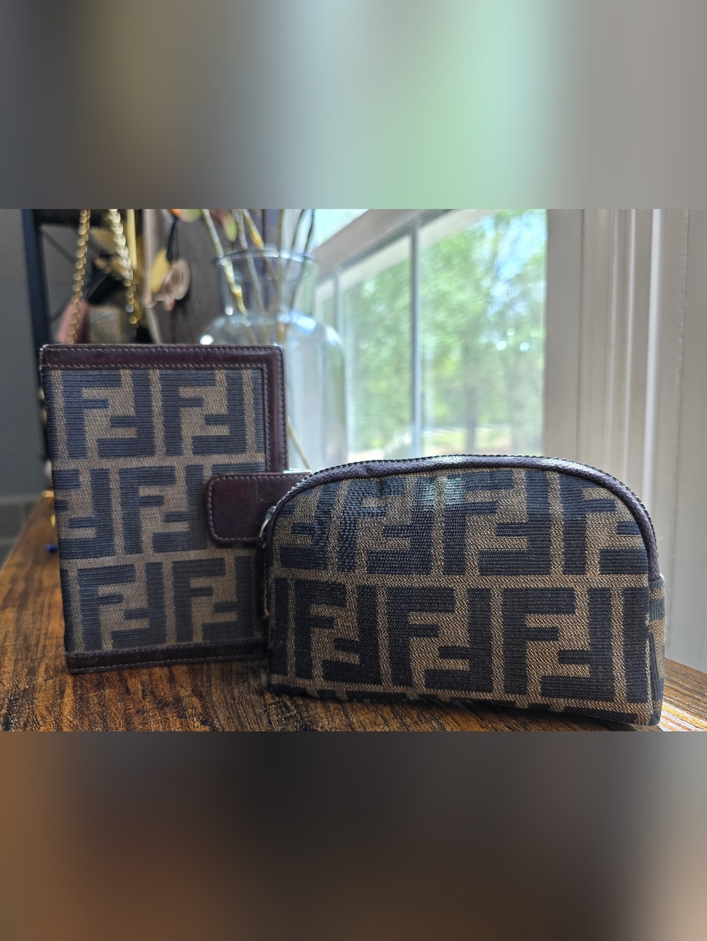 Fendi Zucca Agenda Cover & Makeup Pouch